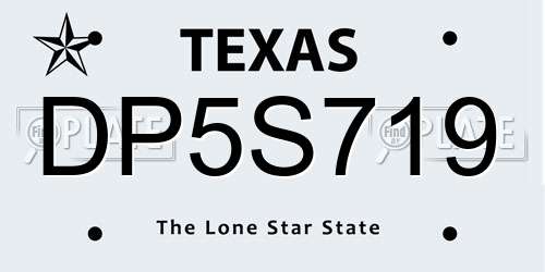 DP5S719 Texas License Plate