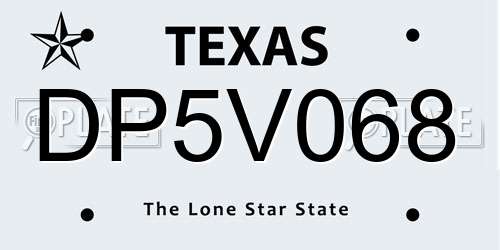 DP5V068 Texas License Plate