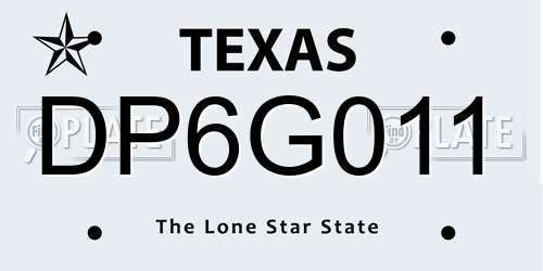 DP6G011 Texas License Plate