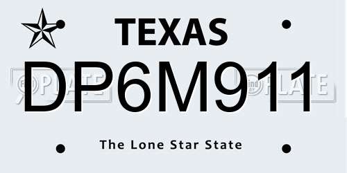 DP6M911 Texas License Plate