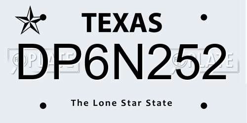 DP6N252 Texas License Plate