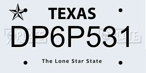 DP6P531 Texas License Plate