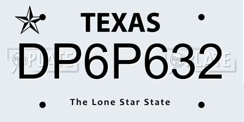 DP6P632 Texas License Plate