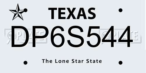 DP6S544 Texas License Plate