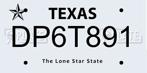 DP6T891 Texas License Plate