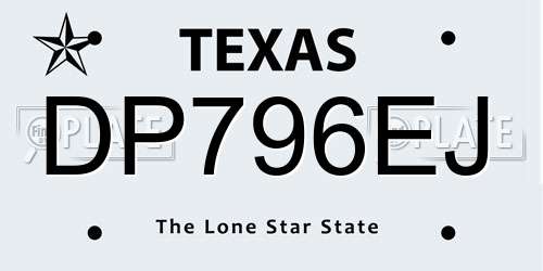 DP796EJ Texas License Plate