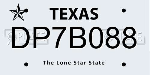 DP7B088 Texas License Plate