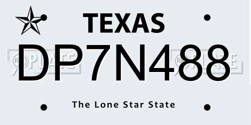 DP7N488 Texas License Plate