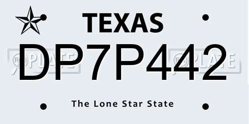 DP7P442 Texas License Plate