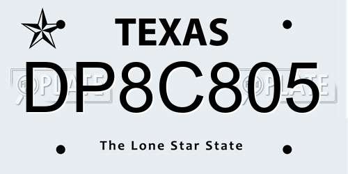 DP8C805 Texas License Plate
