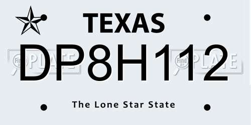 DP8H112 Texas License Plate