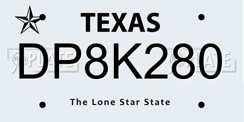 DP8K280 Texas License Plate