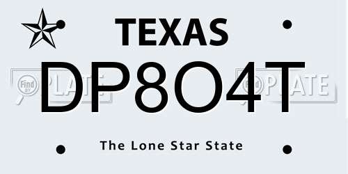 DP8O4T Texas License Plate