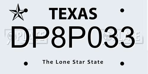 DP8P033 Texas License Plate