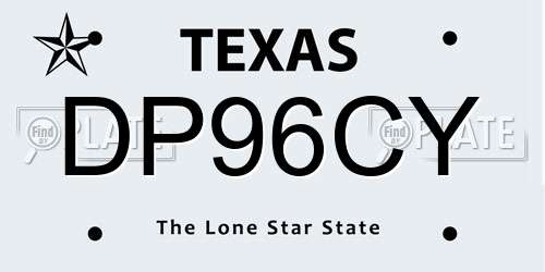 DP96CY Texas License Plate