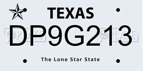 DP9G213 Texas License Plate
