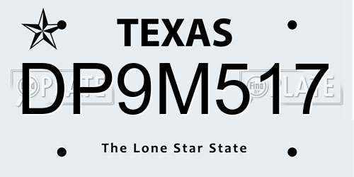 DP9M517 Texas License Plate