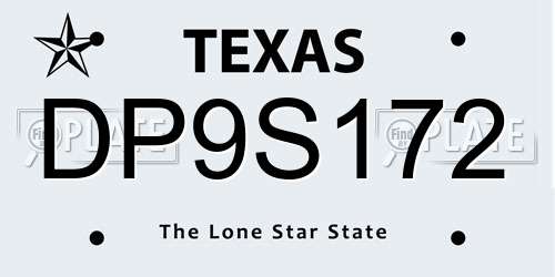 DP9S172 Texas License Plate