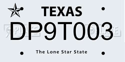 DP9T003 Texas License Plate