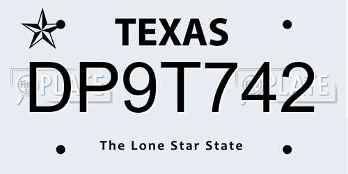 DP9T742 Texas License Plate