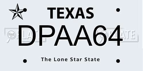 DPAA64 Texas License Plate