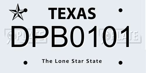 DPB0101 Texas License Plate