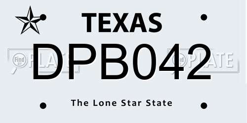 DPB042 Texas License Plate