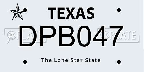 DPB047 Texas License Plate