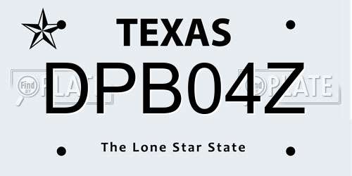 DPB04Z Texas License Plate