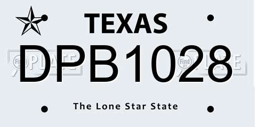 DPB1028 Texas License Plate