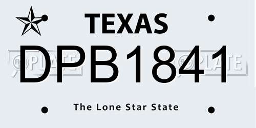 DPB1841 Texas License Plate