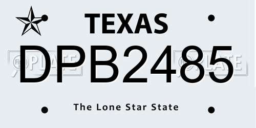 DPB2485 Texas License Plate