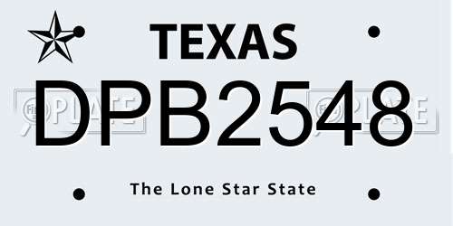 DPB2548 Texas License Plate