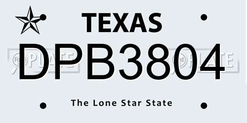 DPB3804 Texas License Plate
