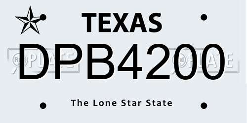 DPB4200 Texas License Plate