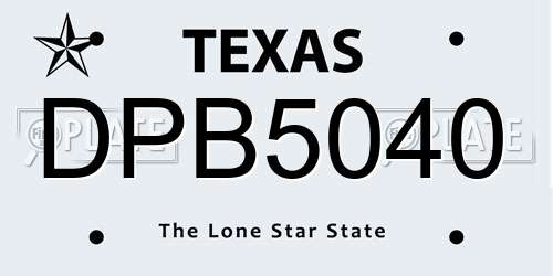 DPB5040 Texas License Plate