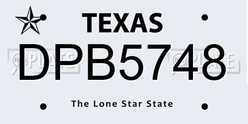 DPB5748 Texas License Plate