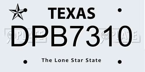 DPB7310 Texas License Plate