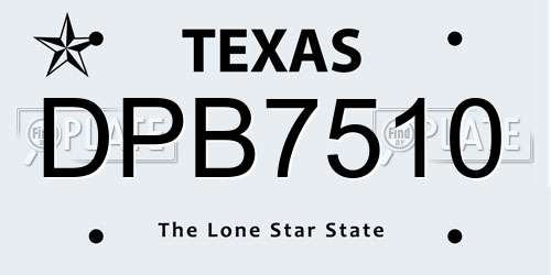 DPB7510 Texas License Plate