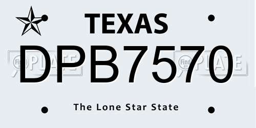 DPB7570 Texas License Plate