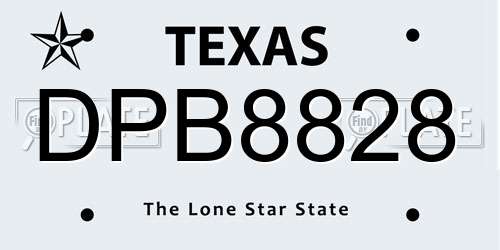 DPB8828 Texas License Plate