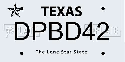 DPBD42 Texas License Plate