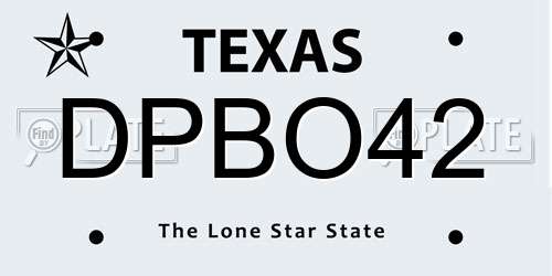 DPBO42 Texas License Plate