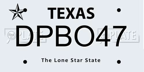 DPBO47 Texas License Plate