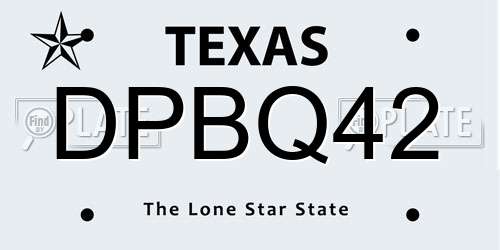 DPBQ42 Texas License Plate