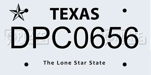 DPC0656 Texas License Plate