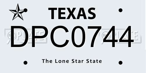 DPC0744 Texas License Plate