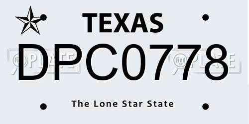 DPC0778 Texas License Plate