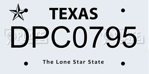 DPC0795 Texas License Plate