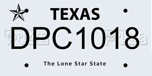DPC1018 Texas License Plate